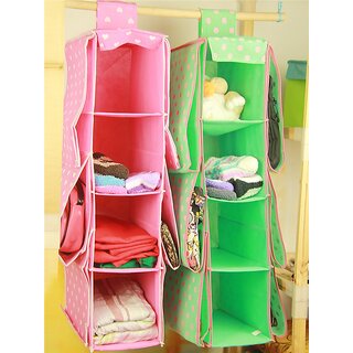                       Wall Hanging Type Four Bathroom Storage Closet Hanging Storage Bag Home Furnishing Foldable Hanging Bag Non-woven Products - (Blue)                                              