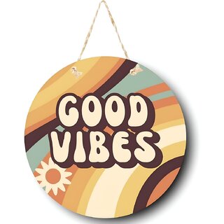                       Tiny Shiny Good Vibes Home Decorative Wall Art Mdf Wooden Hanger For Living Room Bedroom  Artworks Decor  Office                                              