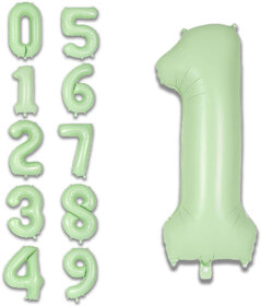 Fun Town Solid Green Plain 1 Number Foil Balloons 32  Helium Supported 1st Birthday Party Decoration boy's  Girls