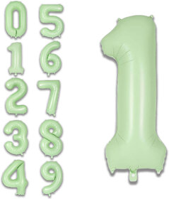 Fun Town Solid Green 1 Number Foil Balloons Helium 32 toy kids milestone 1st Birthday Party Decoration