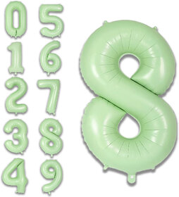 Fun Town Solid Green 8 Number Foil Balloons 32 toy 8th Birthday Party Decoration Helium Supported