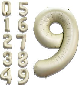 Fun Town Solid White 9 Number Foil Balloons 32 Birthday Party Decoration Helium Supported