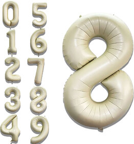 Fun Town Solid White 8 Number Foil Balloons 32 Birthday Party Decoration Helium Supported