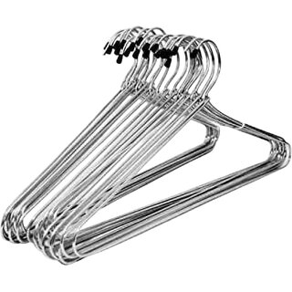                       Durable Chrome Metal Hangers with Non-Slip Grip                                              