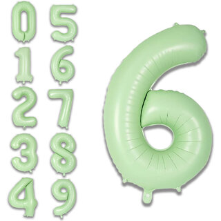                       Fun Town Solid Green 6 Number Foil Balloons Helium 32 toy kids milestone 6th Birthday Party Decoration                                              