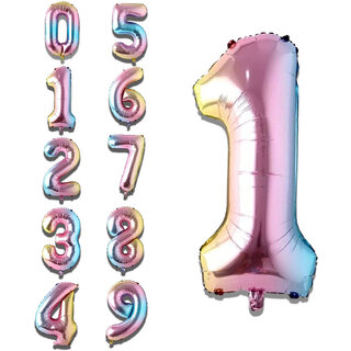 Fun Town Solid Multicolor 1/one Number Foil Balloons 32 1st Birthday Party Decoration Helium Supported Fun Town Solid Multicolor 1/one Number Foil Balloons 32 1st Birthday Party Decoration Helium Supported