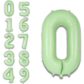                       Fun Town Solid Green 0/ Zero Number Foil Balloons 32 Birthday Party Decoration Helium Supported                                              