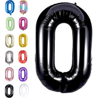 Fun Town Solid Black 0 zero Number Foil Balloons 32 Birthday Party Decoration Helium Supported Fun Town Solid Black 0 zero Number Foil Balloons 32 Birthday Party Decoration Helium Supported