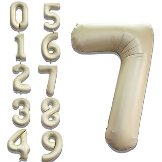                       Fun Town Solid White 7 Number Foil Balloons 32 7th Birthday Party Decoration Helium Supported                                              