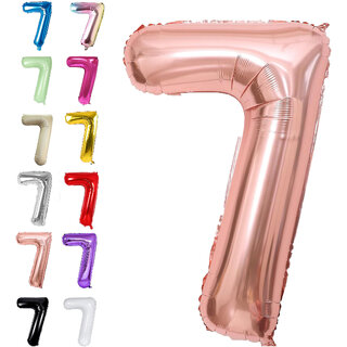 Fun Town Solid Rose Gold 7 Number Foil Balloons 32 Birthday Party Decoration Helium Supported Fun Town Solid Rose Gold 7 Number Foil Balloons 32 Birthday Party Decoration Helium Supported