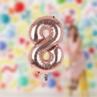 Fun Town Solid Rose Gold 8 Number Foil Balloons 32 Birthday Party Decoration Helium Supported Fun Town Solid Rose Gold 8 Number Foil Balloons 32 Birthday Party Decoration Helium Supported