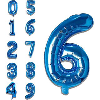 Fun Town Solid Blue 6 Number Foil Balloons 32 Birthday Party Decoration Helium Supported Fun Town Solid Blue 6 Number Foil Balloons 32 Birthday Party Decoration Helium Supported
