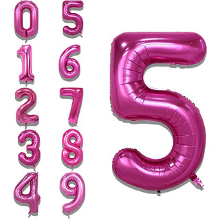 Fun Town Solid Pink 5 Number Foil Balloons 32 Birthday Party Decoration Helium Supported Fun Town Solid Pink 5 Number Foil Balloons 32 Birthday Party Decoration Helium Supported