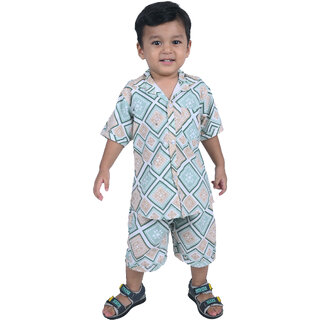 Kid Kupboard Cotton Baby Boys Shirt and Short Set, Multicolor, Half-Sleeves, 2-3 Years KIDS7747 Kid Kupboard Cotton Baby Boys Shirt and Short Set, Multicolor, Half-Sleeves, 2-3 Years KIDS7747
