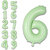 Fun Town Solid Green 6 Number Foil Balloons Helium 32 toy kids milestone 6th Birthday Party Decoration