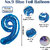 Fun Town Solid Blue 9 Number Foil Balloons 32 9th Birthday Party Decoration Helium Supported