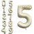 Fun Town Solid White 5 Number Foil Balloons 32 Birthday Party Decoration Helium Supported