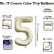 Fun Town Solid White 5 Number Foil Balloons 32 Birthday Party Decoration Helium Supported