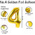 Fun Town Solid Gold 4 Number Foil Balloons 32 Birthday Party Decoration Helium Supported