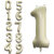 Fun Town Solid White 1 Number Foil Balloons 32 1st Birthday Party Decoration Helium Supported