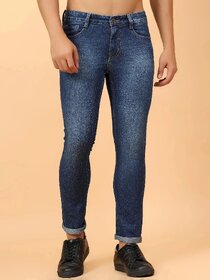 Meghz Mid Rise Slim Fit Dark Blue Jeans for Mens