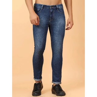 Meghz Mid Rise Slim Fit Dark Blue Jeans for Mens