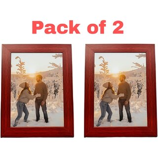                       CHARKEE Wood Black Photo Frame Sets (Pack of 2)                                              