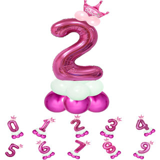 Princess Theme 2 Number Foil Balloon Set with Crown Pastel Balloons 32 Inch Helium Supported Birthday Anniversary Princess Theme 2 Number Foil Balloon Set with Crown Pastel Balloons 32 Inch Helium Supported Birthday Anniversary