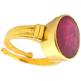 NATURAL RUBY (MANIK) STONE WITH PANCHDHATU ADJUSTABLE RING NATURAL RUBY (MANIK) STONE WITH PANCHDHATU ADJUSTABLE RING