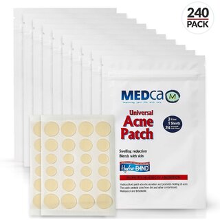 Acne Absorbing Covers - Hydrocolloid Acne Care Bandages (240 Count) Three Universal Patch Sizes, Acne Blemish Treatment for Face & Skin Spot Pore Patch that Conceals, Reduce Pimples and Blackheads Acne Absorbing Covers - Hydrocolloid Acne Care Bandages (240 Count) Three Universal Patch Sizes, Acne Blemish Treatment for Face & Skin Spot Pore Patch that Conceals, Reduce Pimples and Blackheads