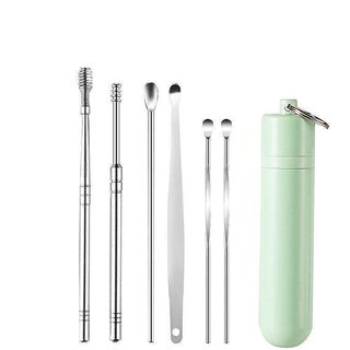                       6PCS/set Ear Cleaner Tool Earpick Removal Sticks Earwax Cleaning Ear Cleanser Spoon Health Care                                              
