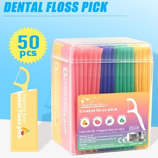 Fruity floss 50 ultra-fine floss sticks packaged, mixed Fruity floss 50 ultra-fine floss sticks packaged, mixed