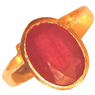 NATURAL RUBY (MANIK) STONE WITH PANCHDHATU ADJUSTABLE RING NATURAL RUBY (MANIK) STONE WITH PANCHDHATU ADJUSTABLE RING