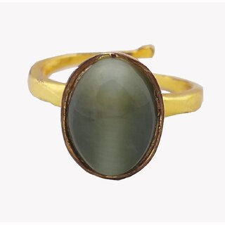 NATURAL CAT'S EYE STONE WITH PANCHDHATU ADJUSTABLE RING NATURAL CAT'S EYE STONE WITH PANCHDHATU ADJUSTABLE RING