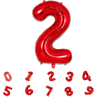                       Party Bird Solid Red Number 2/ Two Foil Toy Balloons 32 Inch Birthday Party  Anniversary Decoration for Girls/ Boys                                              