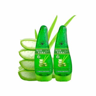                       GREENBLOSUM Aloe Vera gel  120 ML  Skin Brightening  Detox  Gentle Cleanser for Clear, Radiant Skin pack of 2                                              