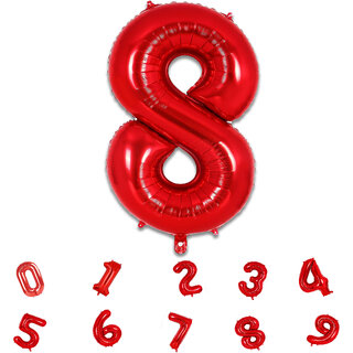Party Bird Solid Red Number 8/ Eight Foil Toy Balloons 32 Inch Birthday Party Anniversary Decoration for Girls/ Boys Party Bird Solid Red Number 8/ Eight Foil Toy Balloons 32 Inch Birthday Party Anniversary Decoration for Girls/ Boys