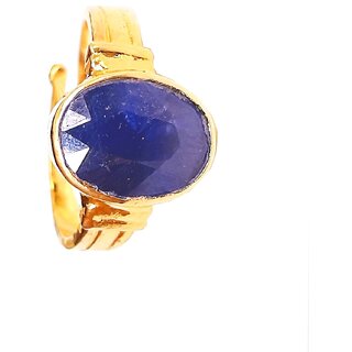 NATURAL BLUE SAPPHIRE(NEELAM) GOLD PLATED ADJUSTABLE RING NATURAL BLUE SAPPHIRE(NEELAM) GOLD PLATED ADJUSTABLE RING