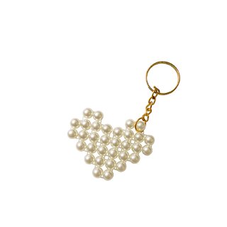 Techiefox Luxurious Handmade Pearl Heart Key Chain Timeless Gift for Girls, Women Loved Ones with Golden Key Ring Techiefox Luxurious Handmade Pearl Heart Key Chain Timeless Gift for Girls, Women Loved Ones with Golden Key Ring