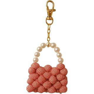                       Techiefox Beautiful Pearl Bead Key Chain in Purse Shape  Fancy, Durable, and Chic Accessory for Backpacks  Handbags                                              