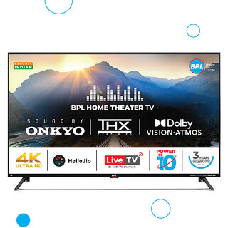                       BPL 109 cm (43 inch) Ultra HD 4K Home Theatre Onkyo TV with Dolby Vision  Atmos, 43UE5340                                              