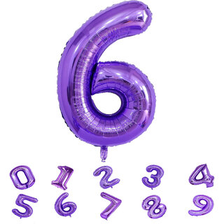 Party Bird Solid Purple Number 6/ Six Foil Toy Balloons 32 Inch Birthday Party Anniversary Decoration for Girls/ Boys Party Bird Solid Purple Number 6/ Six Foil Toy Balloons 32 Inch Birthday Party Anniversary Decoration for Girls/ Boys