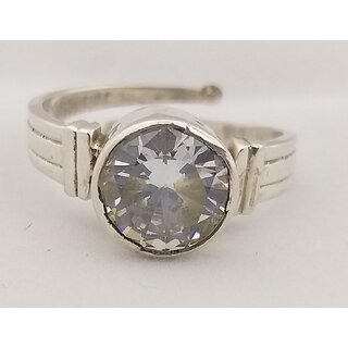                       NATURAL AMERICON DIAMOND (ZIRCON) STONE 92.5 PURE SILVER ADJUSTABLE RING                                              