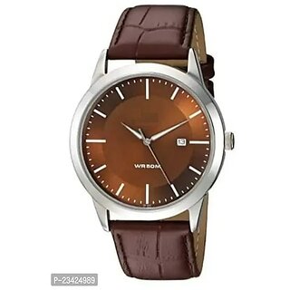 Griffin Men's Quartz Analog Watch with Brown Dial and Brown Strap Date Function Griffin Men's Quartz Analog Watch with Brown Dial and Brown Strap Date Function
