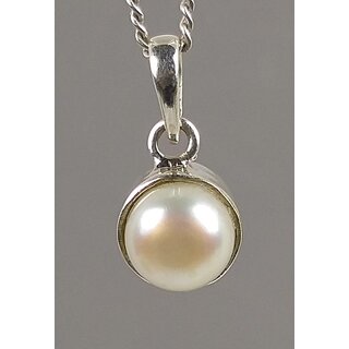                       NATURAL PEARL (MOTI) STONE 92.5 PURE SILVER PENDENT                                              