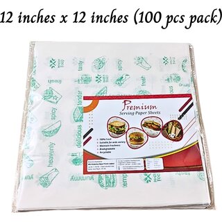                       Butter paper sheet Printed Size 12 inches x 12 inches (100 pcs pack)                                              