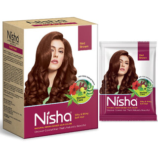 Nisha Henna Based Hair Colour for Women & Men Red Brown 90g | 100% Pure Henna-Based Powder Nisha Henna Based Hair Colour for Women & Men Red Brown 90g | 100% Pure Henna-Based Powder