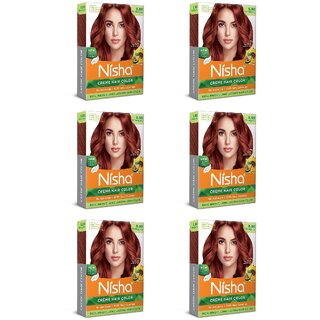 Nisha Creme Hair Color for Women - Mahogany, 20g+20ml Box, Long-lasting, 100 Grey Coverage (Pack OF 6) Nisha Creme Hair Color for Women - Mahogany, 20g+20ml Box, Long-lasting, 100 Grey Coverage (Pack OF 6)