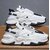 Futuristic Chunky White  Black Sneakers  Bold Streetwear Style