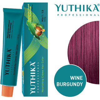                       Yuthika Professional Creme Hair Color 100gm Wine Burgundy 6.26                                              
